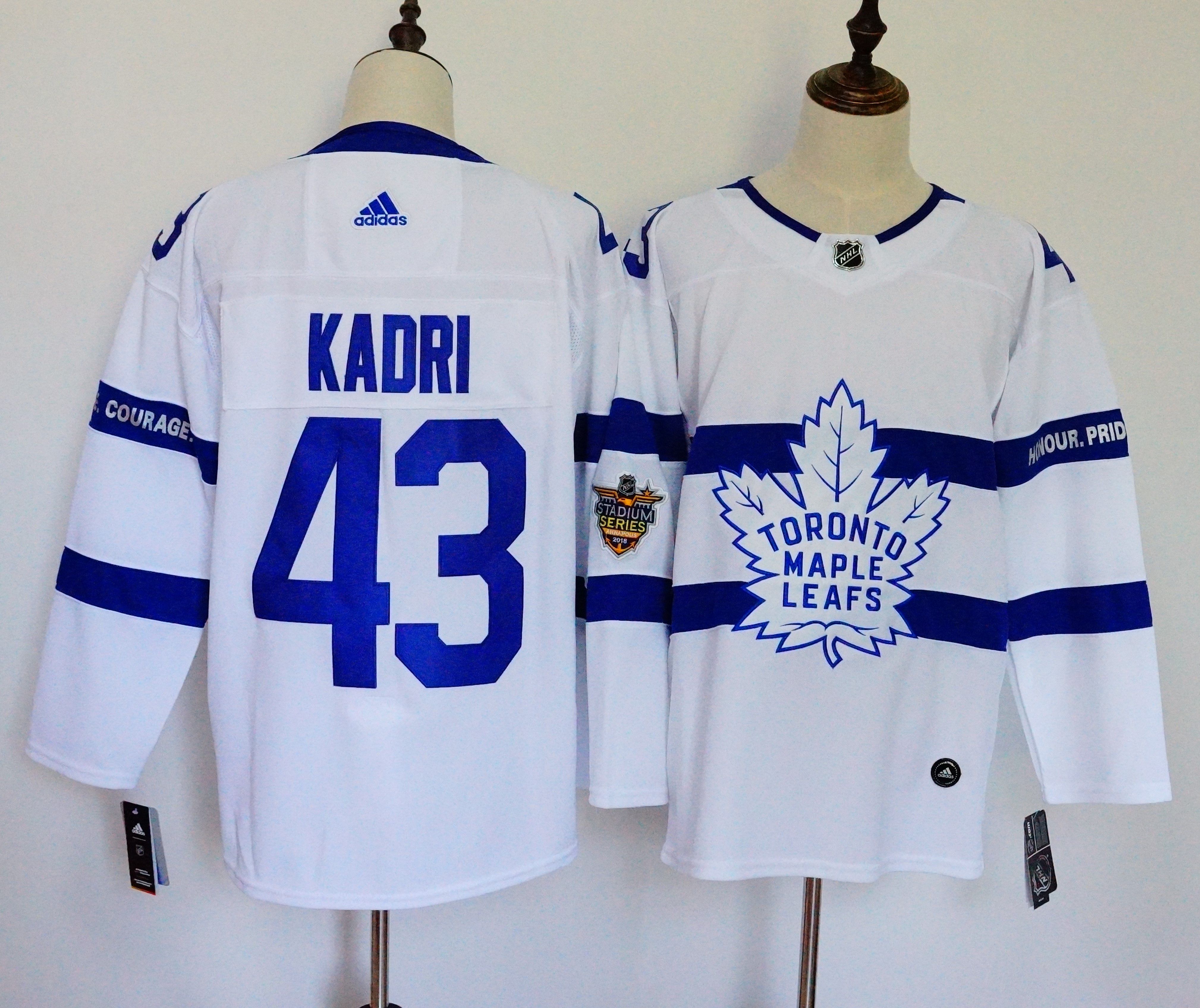 Men Toronto Maple Leafs 43 Kadri White Adidas AD NHL Jerseys